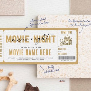 Surprise Movie Ticket Template, Gift Certificate Voucher, Birthday ...