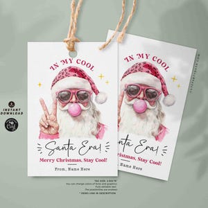 In My Christmas Era Trendy Gift Tag Printable INSTANT DOWNLOAD In My Cool Santa Era Christmas Gift Tag – Trendy Holiday Tag for Fun Gifting