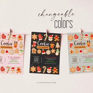 Christmas Cookie Exchange Invitation, Cookie Exchange Party Digital Invite by CutePartyDash.com
