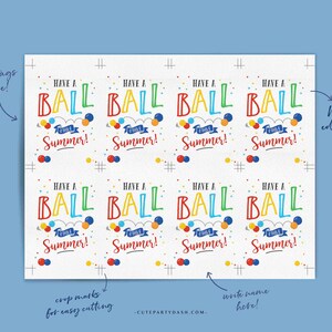 Have a Ball This Summer Tag Have a Great Summer Teacher Tag End of ...