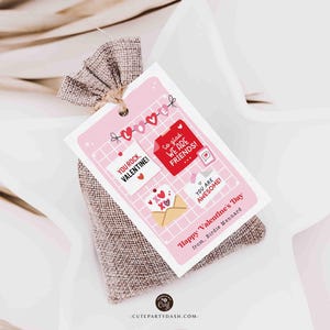 Happy Valentine's Day Classroom Valentine Kids Tag Printable INSTANT DOWNLOAD Teacher Valentines Notes Gift Coworker Team  EDITABLE gift tag