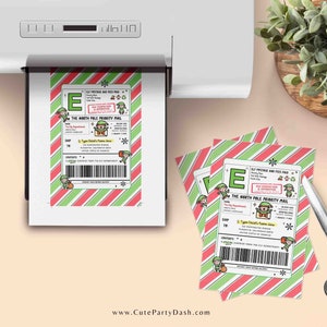 Editable Elf North Pole Shipping Label Mail Printable INSTANT DOWNLOAD Christmas From Santa Mail Sticker Package Tag Gift Postage Label FECH