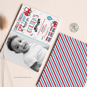 EDITABLE Chugga Chugga Choo choo Train Birthday Party Photo invitation Template, Second Birthday two two INSTANT DOWNLOAD Train Invite 386