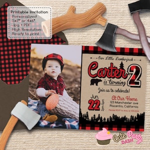 INSTANT DOWNLOAD EDITABLE Lumberjack Birthday Water Bottle - Etsy