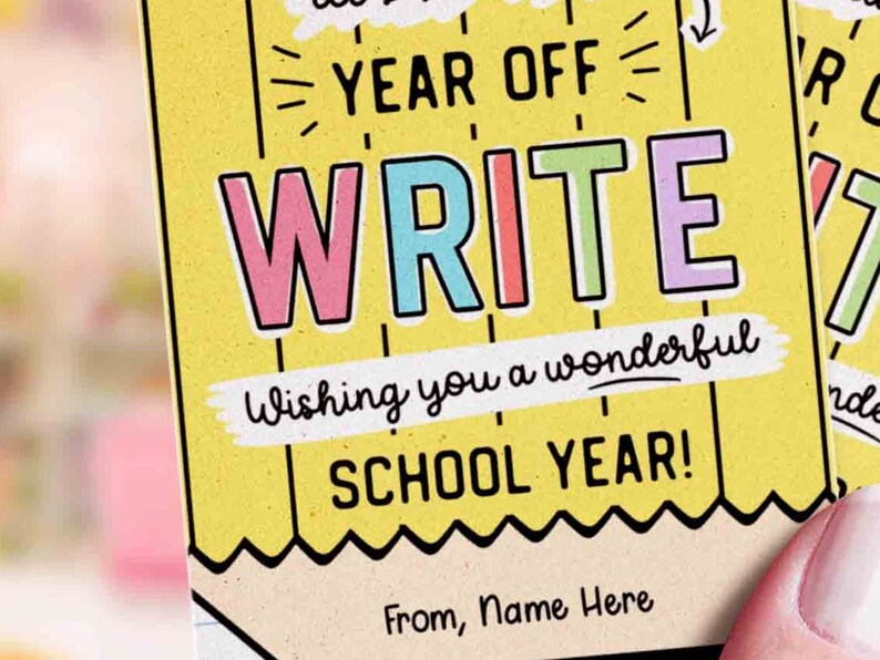 EDITABLE Welcome Back To School Gift Tag Printable Pen Marker First Day of School gift Tag Let's start this year off write  INSTANT DOWNLOAD