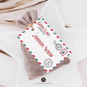 From Santa Christmas Gift Tag Printable INSTANT DOWNLOAD Happy Holidays Modern Christmas Favor Tag Christmas Do not open until December 25