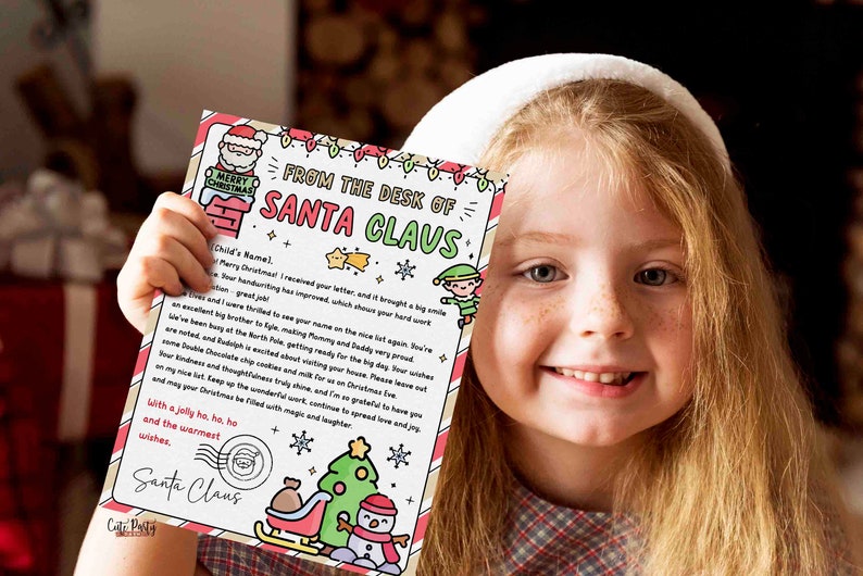 EDITABLE Official Letter from Santa Claus Nice List Certificate Bundle INSTANT DOWNLOAD Christmas eve box Printable Santa North Pole Mail