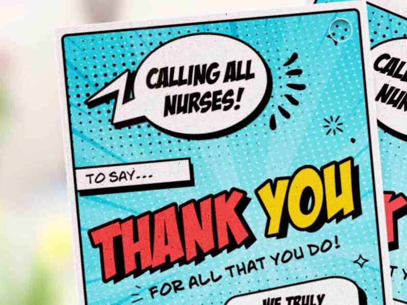 Nurse Appreciation Week Gift Tag Printable Gift for Nurse Editable Thank You Tag Superhero Appreciation Card INSTANT DOWNLOAD