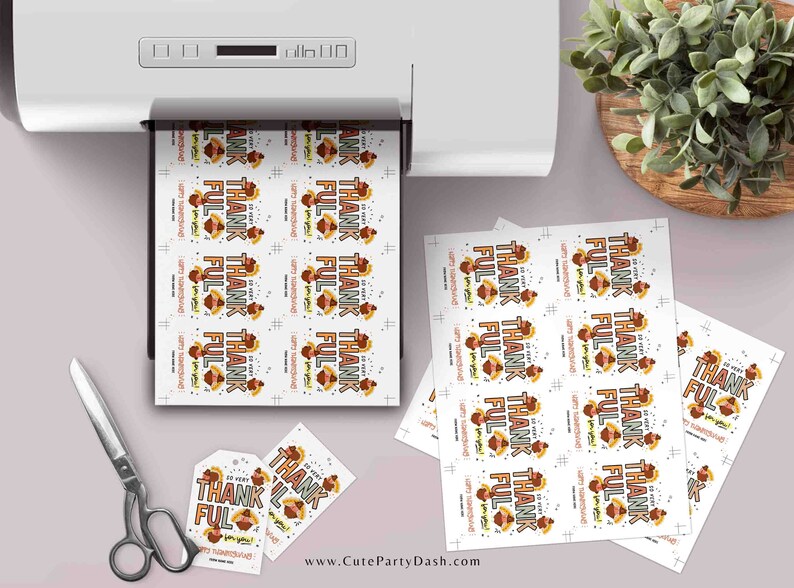 Thankful for You Gift Tag Printable INSTANT DOWNLOAD Thanksgiving gift Tag EDITABLE Fall Appreciation Thankful School gift for Teacher