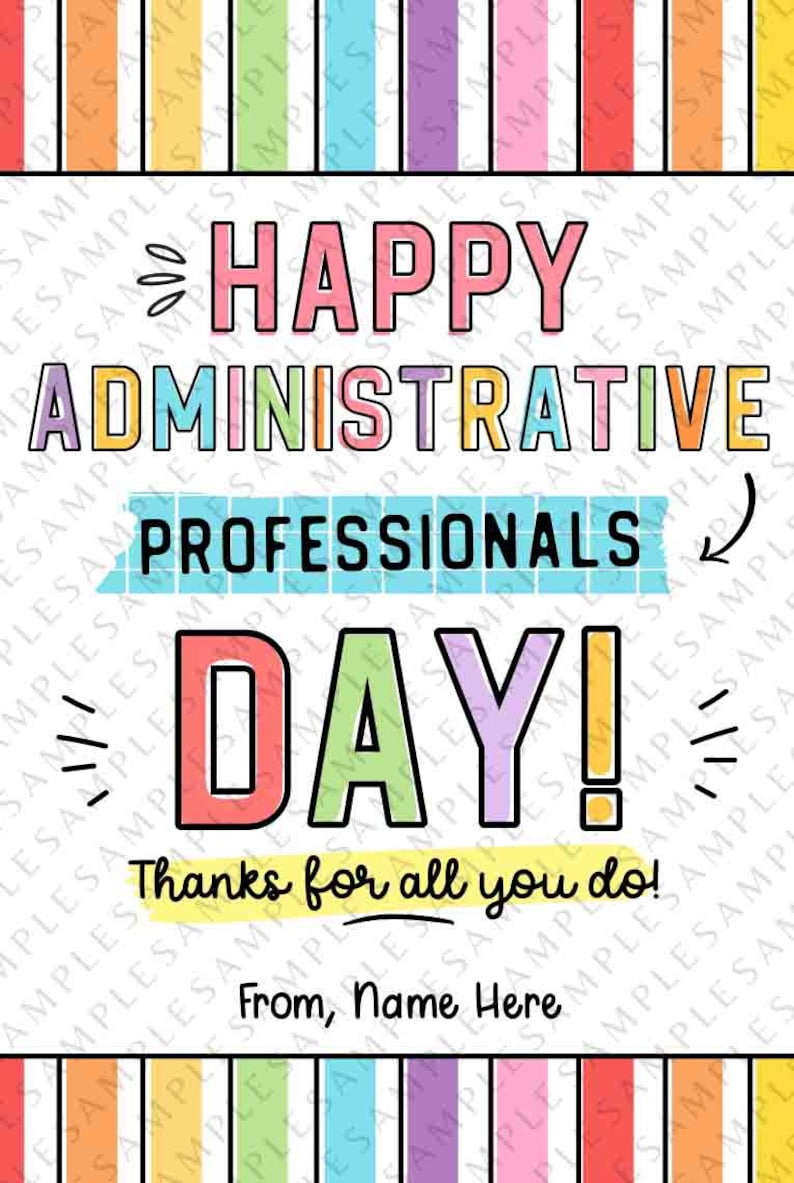 Administrative Professionals Day gift tag Employee Appreciation Week Printable Thank You Card Gift for Staff team member INSTANT DOWNLOAD