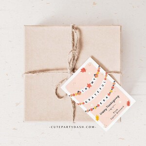 In My Grateful Era Thanksgiving Gift Tag Printable INSTANT DOWNLOAD Friendship Bracelet Trendy Thanksgiving Gratitude Favor Treat Tag