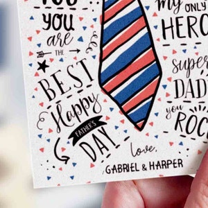 Happy Fathers Day Gift Tag Printable Card Super Dad Editable Fathers Day gift from kids son daughter wife gift for new dad INSTANT DOWNLOAD