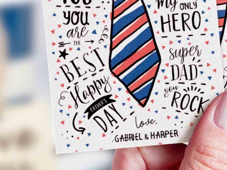 Happy Fathers Day Gift Tag Printable Card Super Dad Editable Fathers Day gift from kids son daughter wife gift for new dad INSTANT DOWNLOAD