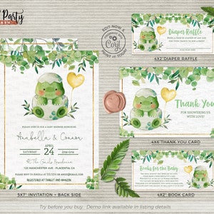 EDITABLE Dinosaur Baby Shower greenery invitation INSTANT DOWNLOAD