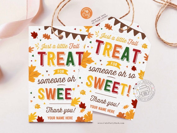 Fall Treat for Someone Sweet Gift Tag, Teacher Appreciation Fall