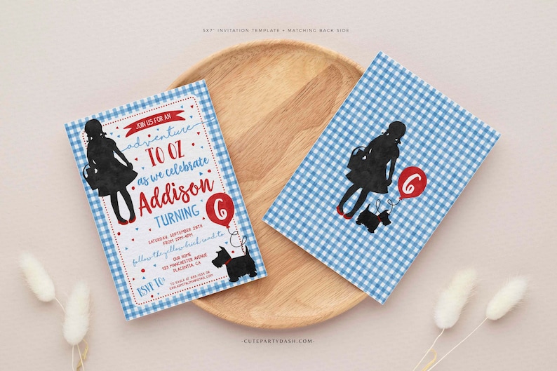 Wizard Of Oz party invitation, Printable Dorothy Birthday, EDITABLE Wizard Of Oz birthday invite, Dorothy Silhouette INSTANT DOWNLOAD 382