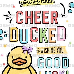 Editable You've been Cheer Ducked Tag, Cheerleader good luck treat tag, Cheer Team Printable Duck Tag, Cheer Gift ideas INSTANT DOWNLOAD