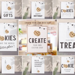 Minimal Milk and Cookies Birthday signage