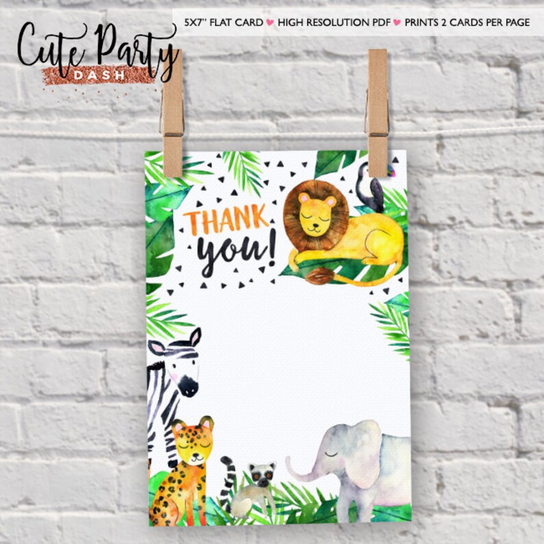 Jungle Invitation Printable Jungle Birthday Photo Invitation - Etsy