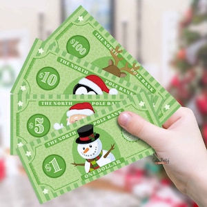 Printable North Pole Santa Money, Play Money, Christmas Dollar Bill Kids  Morning Activity, Xmas Holiday Stocking Stuffer, Instant Download 