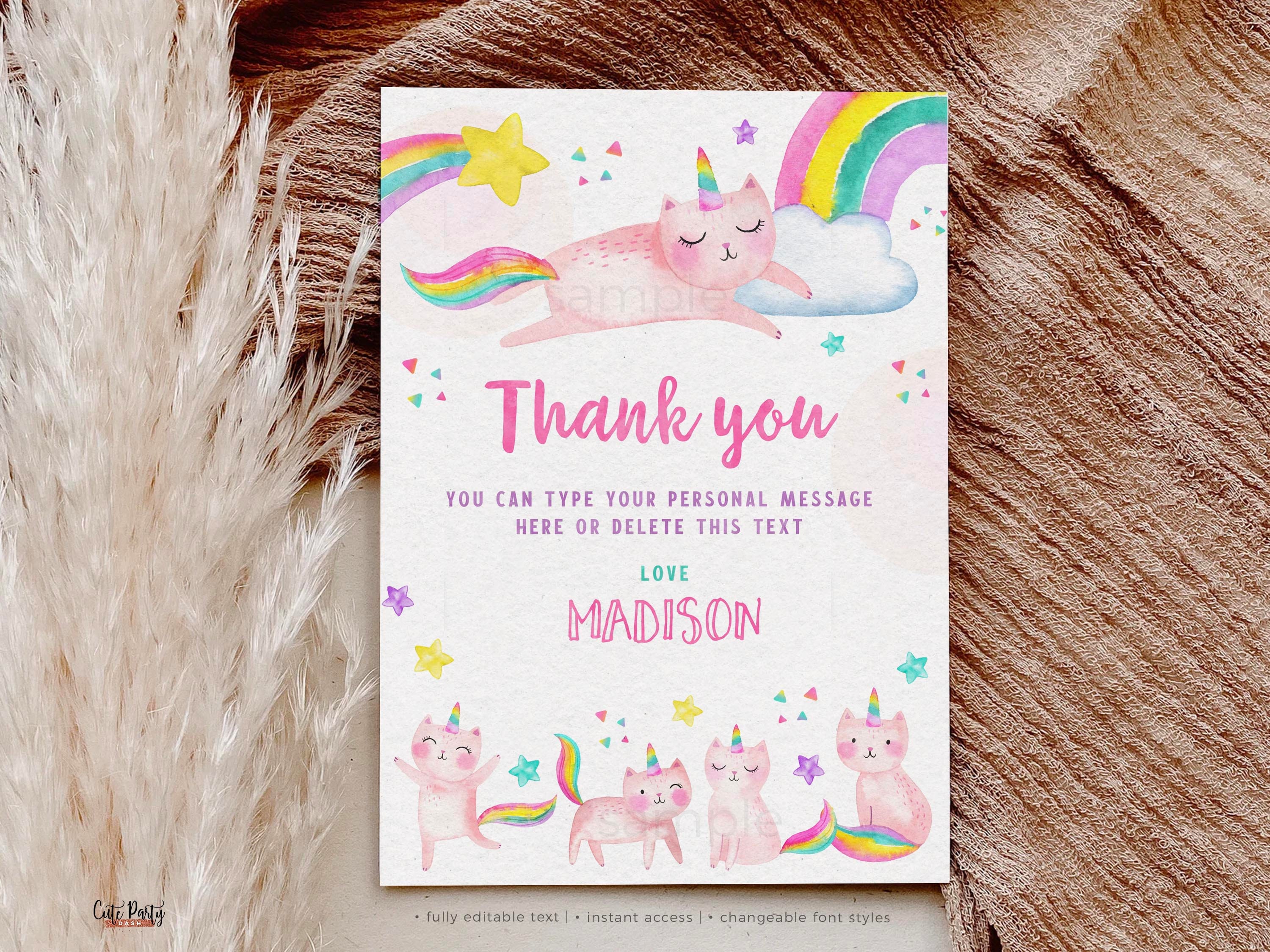 Personalisiertes Geburtstagsbanner „Katicorn“ – Für Mädchenpartys, Ca. 60x183 Cm
