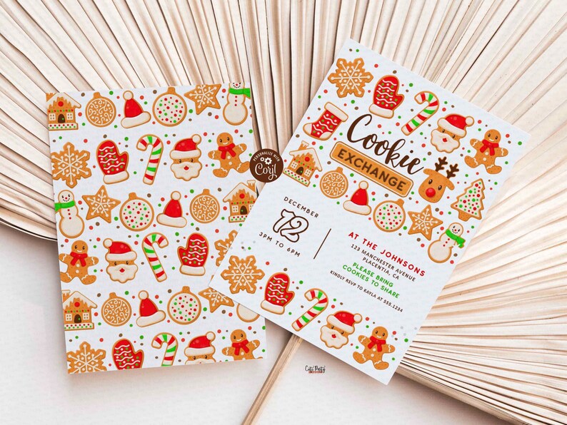 Christmas Cookie Exchange Invitation, Cookie Exchange Party Digital Invite by CutePartyDash.com