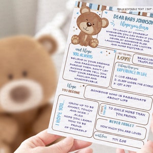 INSTANT DOWNLOAD, Little Bear Baby Shower Table signs, Bear cub baby shower printable, couples brown blue baby shower decor gift favor 454 image 4