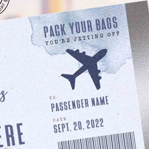 Editable Boarding Pass Ticket Template Printable Surprise Trip Reveal gift ticket Fake Plane Ticket Birthday Gift Voucher INSTANT DOWNLOAD