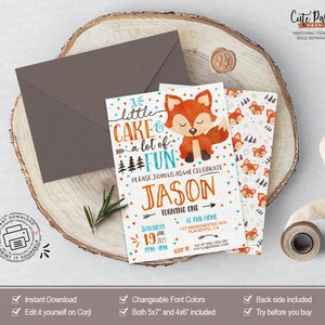 Woodland Fox First Birthday Time Capsule Card (Digital Download) image 5