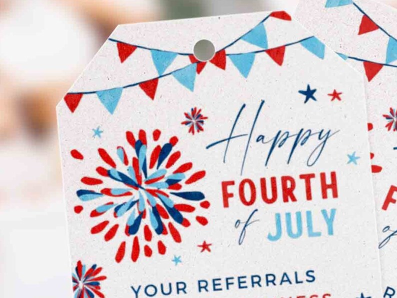 Realtor 4th of July Pop by Tag Printable EDITABLE Real Estate Firework Summer Card Independence day Referral Marketing INSTANT DOWNLOAD