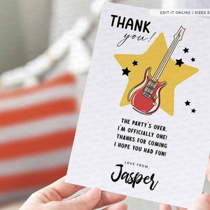 EDITABLE One Rocks Baby 1st Birthday Thank you card