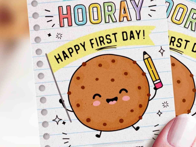 EDITABLE Chip Chip Hooray Happy First Day of School Gift Tag Printable Welcome Back To School Cookie Tag Gift for Teacher INSTANT DOWNLOAD