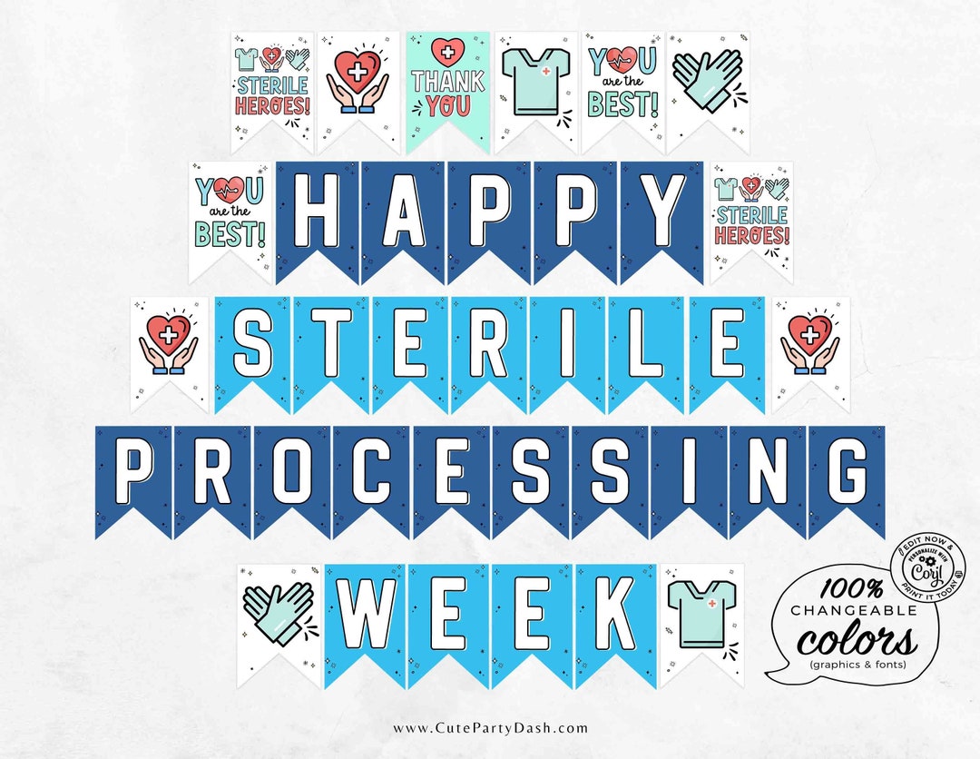 Sterile Processing Week Banner Printable INSTANT DOWNLOAD Printable SPD