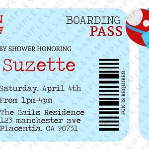 Airplane Baby Shower invite Template Editable Boarding Pass Baby Shower Ticket invitation Printable Baby Boy Shower INSTANT DOWNLOAD 213