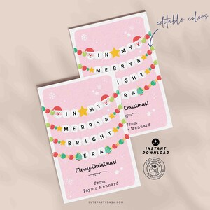 In My Christmas Era Gift Tag Printable INSTANT DOWNLOAD In My Merry & Bright Era Christmas Friendship Bracelet Unique Trendy Holiday Tag for