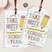 Back to School Gift Tags Take Note Editable Pen Marker Gift for Teacher ...
