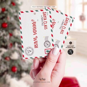 From Santa Christmas Gift Tag Printable INSTANT DOWNLOAD Happy Holidays Modern Christmas Favor Tag Christmas Do not open until December 25