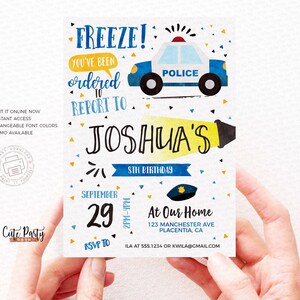 Police Birthday invitation Printable INSTANT DOWNLOAD Editable Cops and Robbers Party invitation police officer birthday Policemen 490 image 2