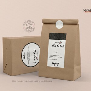 Valentine Hot Chocolate Bomb Gift Tag: Editable Template (Instant Download) image 4