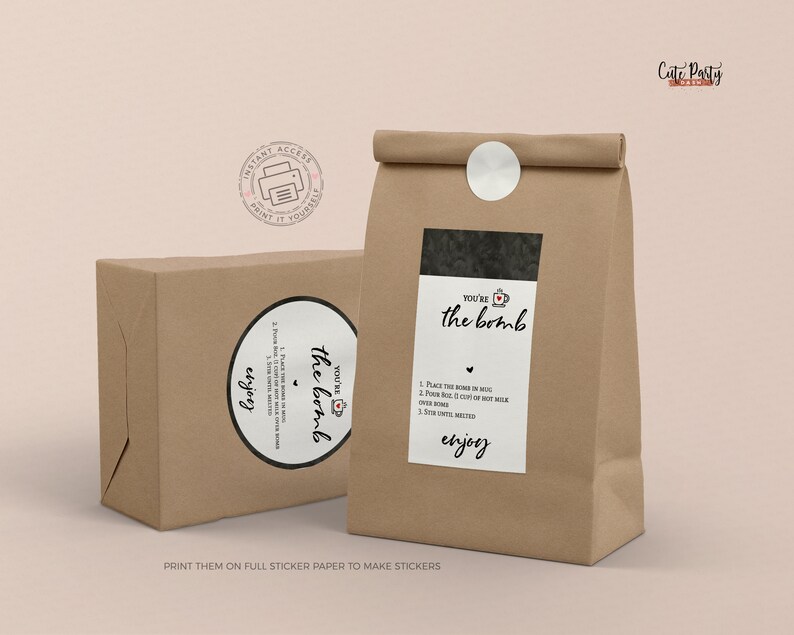 Valentine Hot Chocolate Bomb Gift Tag: Editable Template (Instant Download) image 4