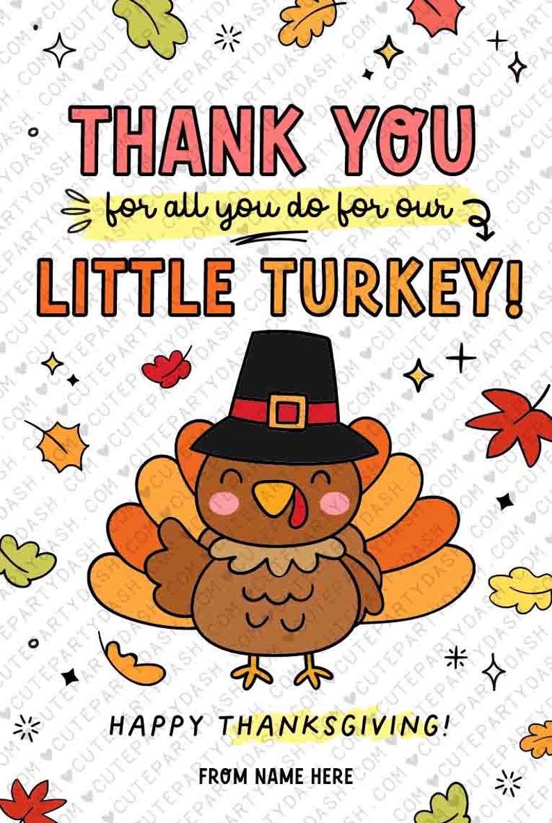 Thanks for all you do for our little turkey Thanksgiving gift Tag INSTANT DOWNLOAD EDITABLE Fall Appreciation Thankful School, Therapist