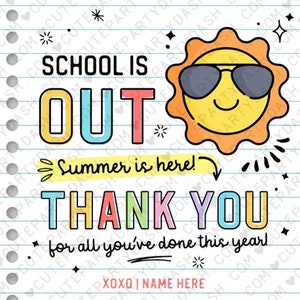 School Is Out Summer Is Here Gift Tag Editable Have a Great Summer tag End of School Year Tags Template Printable Last day INSTANT DOWNLOAD