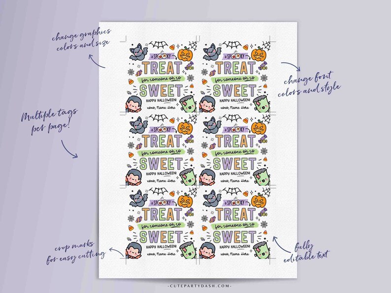 EDITABLE Halloween A Little Treat for Someone Sweet Gift Tag Teacher Staff Pta Pto Kids Spooky Treat Gift Candy treat Label INSTANT DOWNLOAD