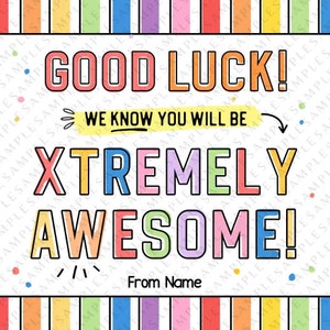Good Luck Tag Printable Template Editable Candy Treat Tag Team Competition good luck stickers Sports Candy gram Pun card