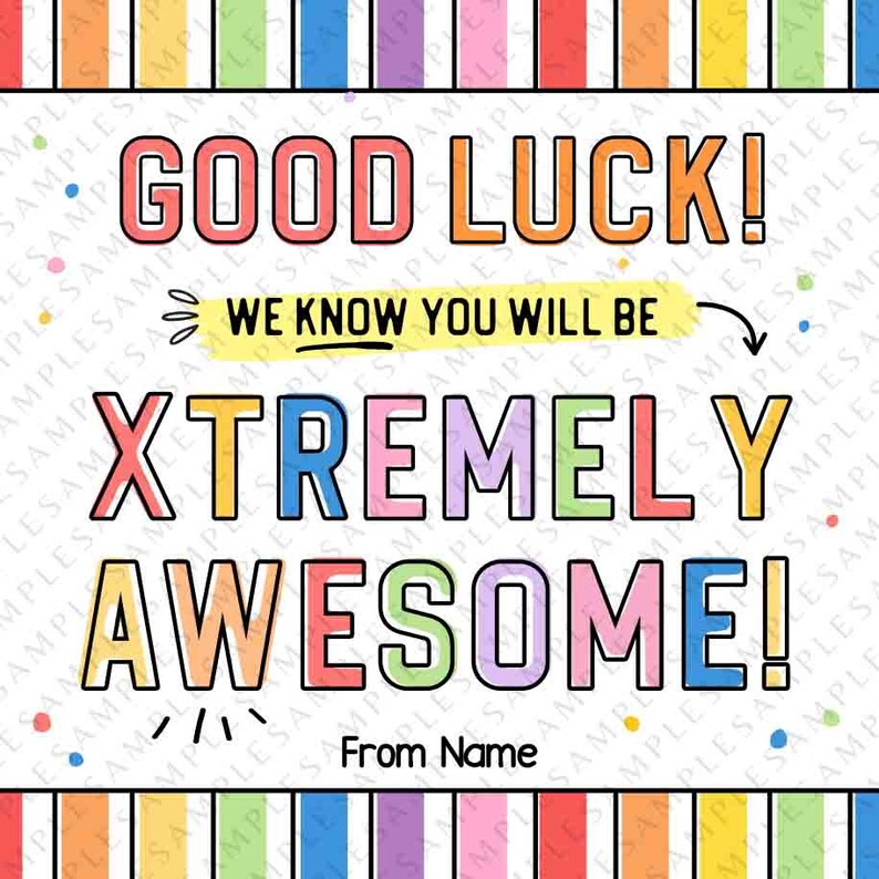 Good Luck Tag Printable Template Editable Candy Treat Tag Team Competition good luck stickers Sports Candy gram Pun card