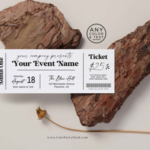 EDITABLE Printable Event Ticket, Concert Event Fake Ticket, School Event Ticket Template, Gift Ticket Template, Fake Pass INSTANT DOWNLOAD