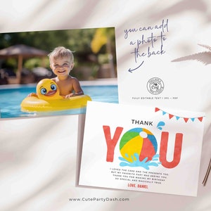 Pool Party Second birthday invitation Printable INSTANT DOWNLOAD Swimming Pool Summer Beach Ball 2nd Birthday EDITABLE invite boy girl 427 image 5