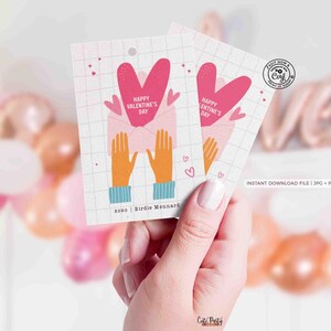 Happy Valentine's Day Classroom Valentine Kids Tag Printable INSTANT DOWNLOAD Teacher Valentines Gift Co worker Team  EDITABLE gift tag