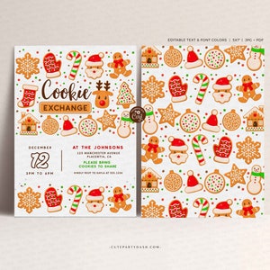 Christmas Cookie Exchange Invitation, Cookie Exchange Party Digital Invite by CutePartyDash.com