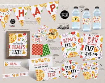 Pizza party favor tags, Editable Printable Pizza Making Birthday Favor labels, Pizza party decoration, Thank you tag, Instant download #200